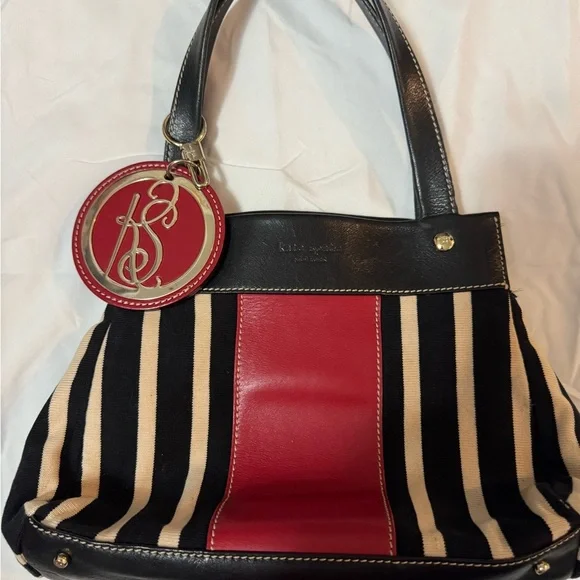 Kate Spade Vintage Black and Red Striped Women's Bag - Picture 3 of 9